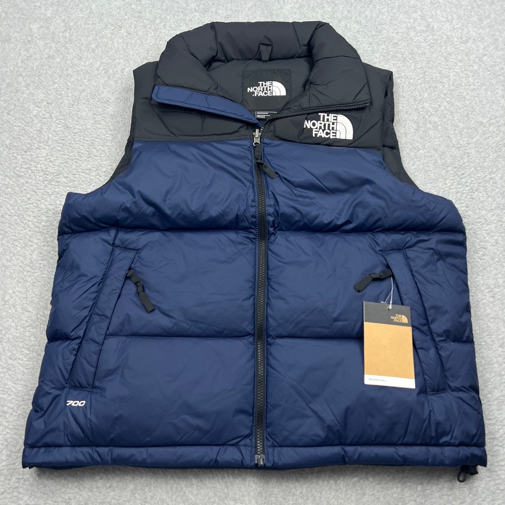 NEW North Face 1996 Retro Nuptse Vest Mens Medium Navy 700 Down Full Zip Puffer